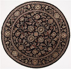 Indian Agra Beige Round 7 to 8 ft Wool Carpet 26371