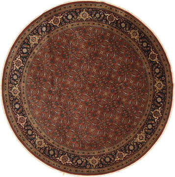 Herati Blue Round Hand Knotted 8'0" X 8'0"  Area Rug 250-26531