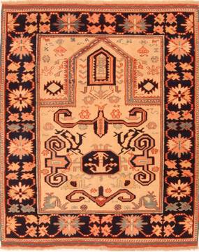 Turkish Shirvan Beige Rectangle 4x6 ft Wool Carpet 26790