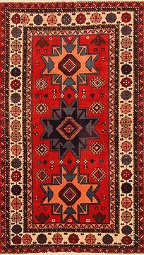 Russia Shirvan Red Rectangle 4x6 ft Wool Carpet 26809
