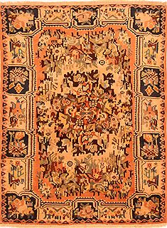 Persian Bakhtiar Orange Rectangle 3x5 ft Wool Carpet 26954