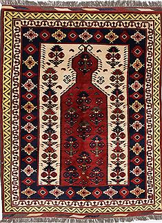 Afghan Baluch Beige Rectangle 5x7 ft Wool Carpet 27004