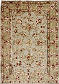 Egyptian Chobi Beige Rectangle 5x7 ft Wool Carpet 27041
