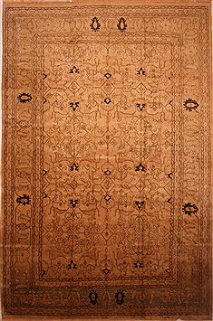 Mahal Beige Hand Knotted 12'8" X 19'2"  Area Rug 100-27102