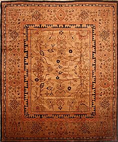 Mahal Beige Hand Knotted 13'4" X 16'2"  Area Rug 100-27112