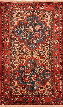 Persian Bakhtiar Red Rectangle 5x8 ft Wool Carpet 27456