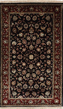 Indian Tabriz Green Rectangle 3x5 ft Wool Carpet 27477