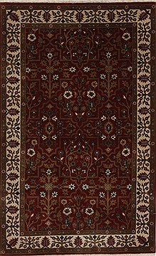 Indian Semnan Beige Rectangle 3x5 ft Wool Carpet 27499