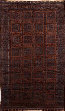 Afghan Baluch Brown Rectangle 7x10 ft Wool Carpet 27572