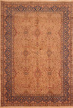 Persian Kerman Beige Rectangle 6x9 ft Wool Carpet 27717
