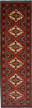 Kazak Red Runner Hand Knotted 2'10" X 9'8"  Area Rug 250-27732
