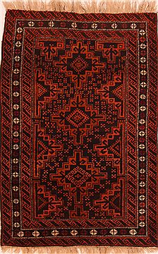 Baluch Brown Hand Knotted 3'8" X 5'6"  Area Rug 100-27826