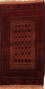 Baluch Brown Hand Knotted 3'8" X 6'10"  Area Rug 100-27828