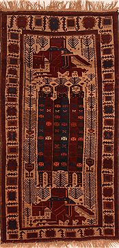 Baluch Beige Hand Knotted 3'2" X 6'1"  Area Rug 100-27833