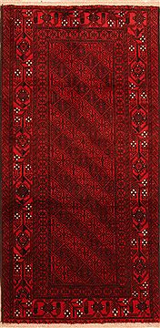 Baluch Red Hand Knotted 3'6" X 6'8"  Area Rug 100-27902