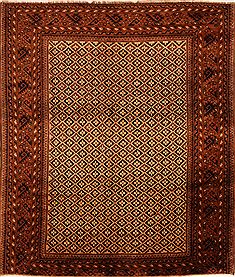 Afghan Baluch Beige Rectangle 8x11 ft Wool Carpet 27936