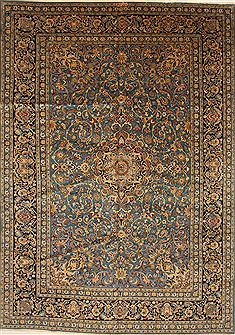 Persian Kashan Beige Rectangle 9x13 ft Wool Carpet 27971