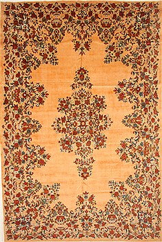 Persian Kerman Blue Rectangle 10x14 ft Wool Carpet 27979