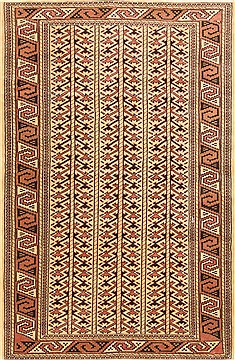 Ghoochan Brown Hand Knotted 3'4" X 5'0"  Area Rug 100-28057
