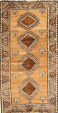 Persian Ghoochan Beige Rectangle 5x7 ft Wool Carpet 28059