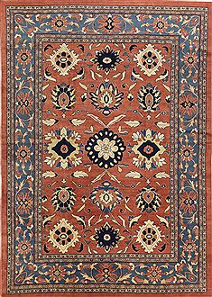 Persian Mahal Orange Rectangle 9x12 ft Wool Carpet 28147