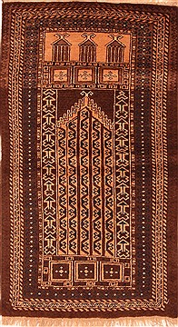 Afghan Baluch Beige Rectangle 3x5 ft Wool Carpet 28414