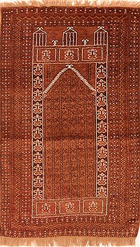 Baluch Brown Hand Knotted 3'0" X 4'7"  Area Rug 100-28460