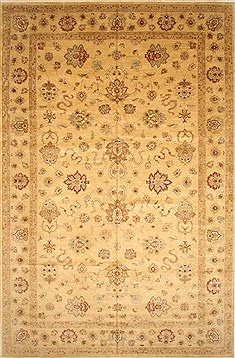 Indian Pishavar Beige Rectangle 12x18 ft Wool Carpet 28539