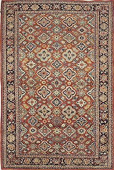 Mahal Red Hand Knotted 6'5" X 10'5"  Area Rug 500-28560