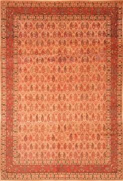 Turkish Hereke Brown Rectangle 6x9 ft Wool Carpet 28581