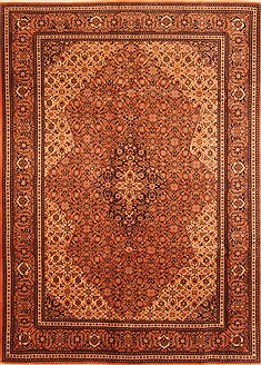 Romania Tabriz Brown Rectangle 7x9 ft Wool Carpet 28585