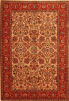 Tabriz Red Hand Knotted 6'8" X 8'11"  Area Rug 100-28600