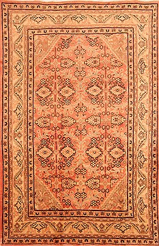 Mahal Red Hand Knotted 6'7" X 10'10"  Area Rug 100-28616