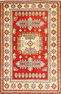 Pakistani Kazak Red Rectangle 4x6 ft Wool Carpet 28665