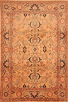 Persian Mahal Beige Rectangle 8x11 ft Wool Carpet 28718