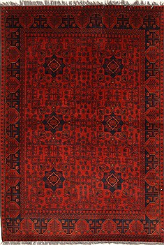 Indian Khan Mohammadi Blue Rectangle 4x6 ft Wool Carpet 28747