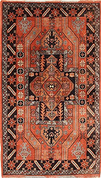 Afghan Khan Mohammadi Blue Rectangle 4x6 ft Wool Carpet 28781