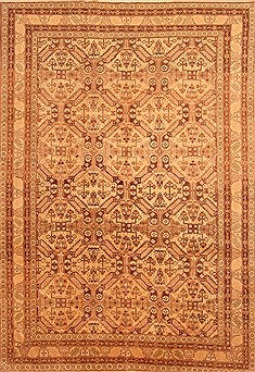 Turkish Kayseri Brown Rectangle 8x11 ft Wool Carpet 28820