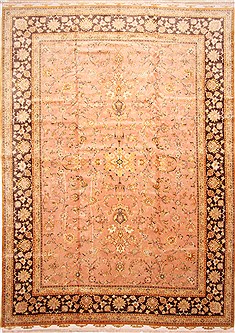 Persian Tabriz Beige Rectangle 11x16 ft Wool Carpet 29170
