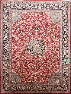 Persian Kerman Red Rectangle 10x14 ft Wool Carpet 29215