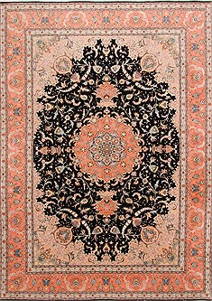 Persian Tabriz Purple Rectangle 8x11 ft Wool Carpet 29256