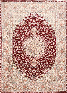 Persian Tabriz Red Rectangle 10x13 ft Wool Carpet 29345