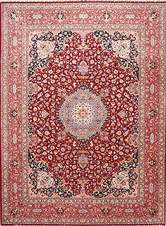 Persian Tabriz Blue Rectangle 10x13 ft Wool Carpet 29346
