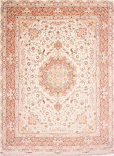 Persian Tabriz Purple Rectangle 10x13 ft Wool Carpet 29375