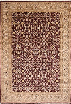 Pakistani Pishavar Beige Rectangle 10x14 ft Wool Carpet 29379