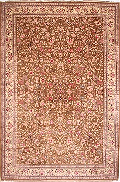 Indian Indo-Persian Beige Rectangle 12x18 ft Wool Carpet 29405