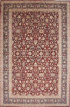 Pakistani Tabriz Beige Rectangle 12x18 ft Wool Carpet 29410