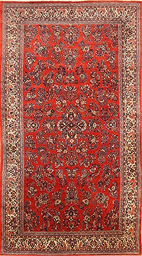 Indian sarouk Beige Rectangle 10x14 ft Wool Carpet 29442