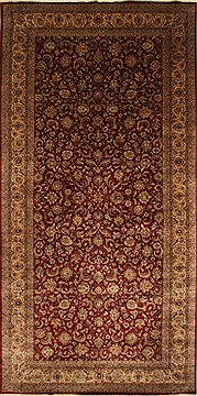 Kashan Beige Hand Knotted 8'11" X 18'0"  Area Rug 250-29445