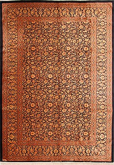 Persian Qum Yellow Rectangle 8x11 ft silk Carpet 29593
